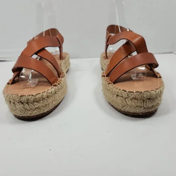Madewell Malia Asymmetrical Espadrille women strappy Leather Sandals Size 8 - Picture 4 of 14
